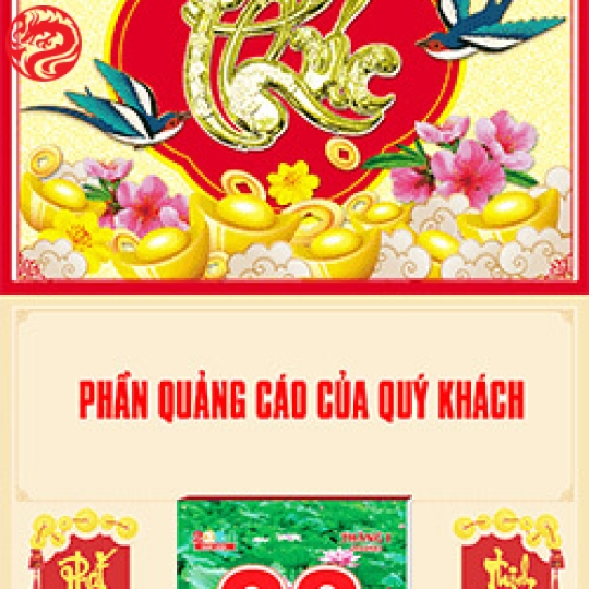 In lịch bloc 2025 mẫu 3 chử Phúc